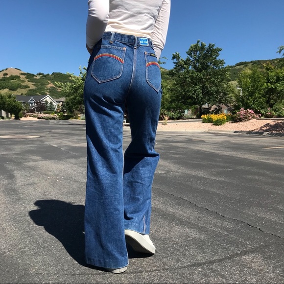 SOLD || 🌈 RARE VTG 🌈 70’s Wide Leg Denim - Picture 6 of 6